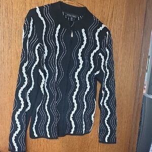 Ming Wang Black Jacket with White Accents